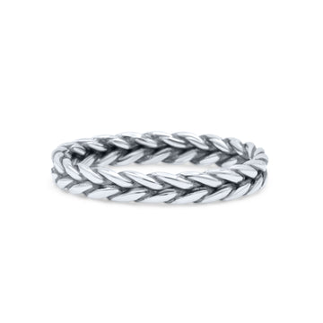 Unique Braided Celtic Criss Cross Weave Oxidized Rope Knot Style Fascinating Band Thumb Ring